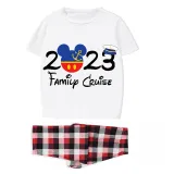 Family Matching Pajamas Exclusive Design Cartoon Mice 2023 Family Cruise White Pajamas Set