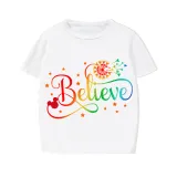 Family Matching Pajamas Exclusive Design Rainbow Believe White Pajamas Set