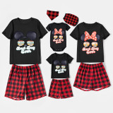 Family Matching Pajamas Best Day Ever Cartoon Mice Castle Black Family Pajamas Set