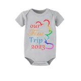 Family Matching Pajamas Exclusive Design Our First Trip 2023 Gray Pajamas Set