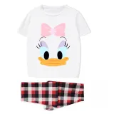 Family Matching Pajamas Exclusive Design Cartoon Duck 2023 White Pajamas Set