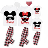 Family Matching Pajamas Exclusive Design Cartoon Mice With Sunglasses White Pajamas Set