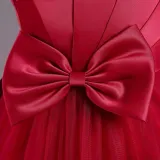 Toddler Girls Sleeveless Bowknot Formal Lace Maxi Dress