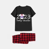 Family Matching Pajamas Exclusive Design Cartoon Mice 2023 Family Vacation Black Pajamas Set