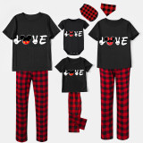 Family Matching Pajamas Exclusive Design Cartoon Mice Love Black Pajamas Set