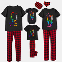 Family Matching Pajamas Mice Rainbow Daddy Mommy Brother Sister Black Family Pajamas Set