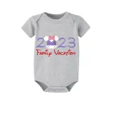 Family Matching Pajamas Exclusive Design Cartoon Mice 2023 Family Vacation Gray Pajamas Set