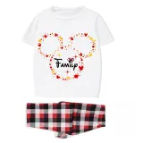 Family Matching Pajamas Exclusive Design Family Cartoon Mice White Pajamas Set