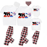 Family Matching Pajamas Exclusive Design Cartoon Mice 2023 White Pajamas Set