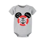 Family Matching Pajamas Exclusive Design Cartoon Mice Cruise Family Vacation 2023 Gray Pajamas Set