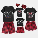 Family Matching Pajamas Exclusive Design Cartoon Mice 2023 Head Black Pajamas Set