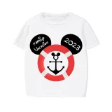 Family Matching Pajamas Exclusive Design Cartoon Mice Cruise Family Vacation 2023 White Pajamas Set