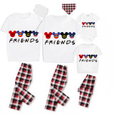 Family Matching Pajamas Exclusive Design Cartoon Mice Friends White Pajamas Set