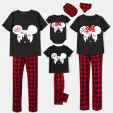 Family Matching Pajamas Exclusive Design Cartoon Mice Castle Black Pajamas Set