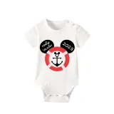 Family Matching Pajamas Exclusive Design Cartoon Mice Cruise Family Vacation 2023 White Pajamas Set