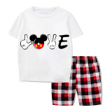 Family Matching Pajamas Exclusive Design Cartoon Mice Love White Pajamas Set