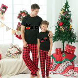 Family Matching Pajamas Exclusive Design Cartoon Mice Big Little Boys Or Girls Black Pajamas Set