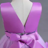 Toddler Girls Sleeveless Glittering Belt Cake Dress Formal Midi Dress