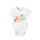 Family Matching Pajamas Exclusive Design Rainbow Believe Gray Pajamas Set