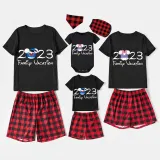 Family Matching Pajamas Exclusive Design Cartoon Mice 2023 Family Vacation Black Pajamas Set