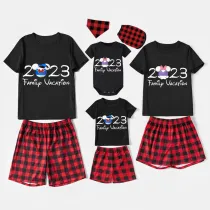 Family Matching Pajamas Exclusive Design Cartoon Mice 2023 Family Vacation Black Pajamas Set
