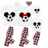 Family Matching Pajamas Exclusive Design Cartoon Mice Soccer White Pajamas Set