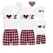 Family Matching Pajamas Exclusive Design Cartoon Mice Love White Pajamas Set
