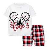 Family Matching Pajamas Exclusive Design Cartoon Mice Love Heart White Pajamas Set