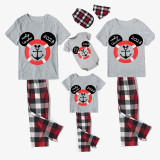 Family Matching Pajamas Exclusive Design Cartoon Mice Cruise Family Vacation 2023 Gray Pajamas Set