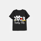 Family Matching Pajamas Exclusive Design Cartoon Mice 2023 Family Trip Black Pajamas Set