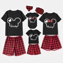 Family Matching Pajamas Exclusive Design Cartoon Mice Head Black Pajamas Set