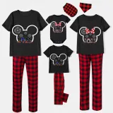 Family Matching Pajamas Exclusive Design Cartoon Mice 2023 Head Black Pajamas Set