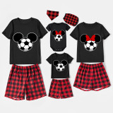 Family Matching Pajamas Exclusive Design Cartoon Mice Soccer Black Pajamas Set