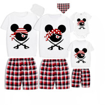 Family Matching Pajamas Exclusive Design Cartoon Mice Pirate White Pajamas Set
