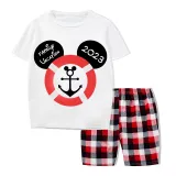 Family Matching Pajamas Exclusive Design Cartoon Mice Cruise Family Vacation 2023 White Pajamas Set