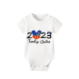 Family Matching Pajamas Exclusive Design Cartoon Mice 2023 Family Cruise Gray Pajamas Set