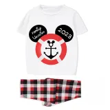 Family Matching Pajamas Exclusive Design Cartoon Mice Cruise Family Vacation 2023 White Pajamas Set
