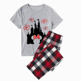 Family Matching Pajamas Exclusive Design Cartoon Mice Castle Gray Pajamas Set