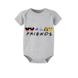Family Matching Pajamas Exclusive Design Cartoon Mice Dogs Friends Gray Pajamas Set