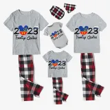 Family Matching Pajamas Exclusive Design Cartoon Mice 2023 Family Cruise Gray Pajamas Set