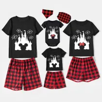 Family Matching Pajamas Exclusive Design Cartoon Mice Castle Black Pajamas Set