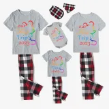 Family Matching Pajamas Exclusive Design Our First Trip 2023 Gray Pajamas Set