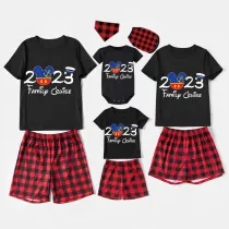 Family Matching Pajamas Exclusive Design Cartoon Mice 2023 Family Cruise Black Pajamas Set