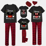 Family Matching Pajamas Girls Birthday Celebration Design Name Custom Mice Black Family Pajamas Set