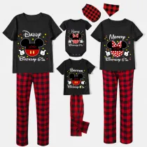 Family Matching Pajamas Girls Birthday Celebration Design Name Custom Mice Black Family Pajamas Set