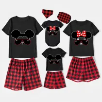 Family Matching Pajamas Exclusive Design Cartoon Mice With Sunglasses Black Pajamas Set
