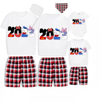 Family Matching Pajamas Exclusive Design Cartoon Mice 2023 White Pajamas Set