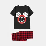 Family Matching Pajamas Exclusive Design Cartoon Mice Cruise Family Vacation 2023 Black Pajamas Set