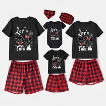 Family Matching Pajamas Exclusive Design Let's Do This Black Pajamas Set