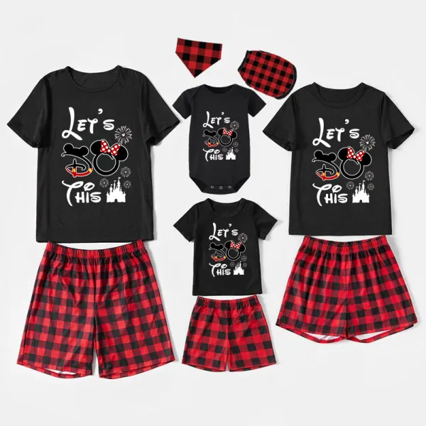 Family Matching Pajamas Exclusive Design Let's Do This Black Pajamas Set
